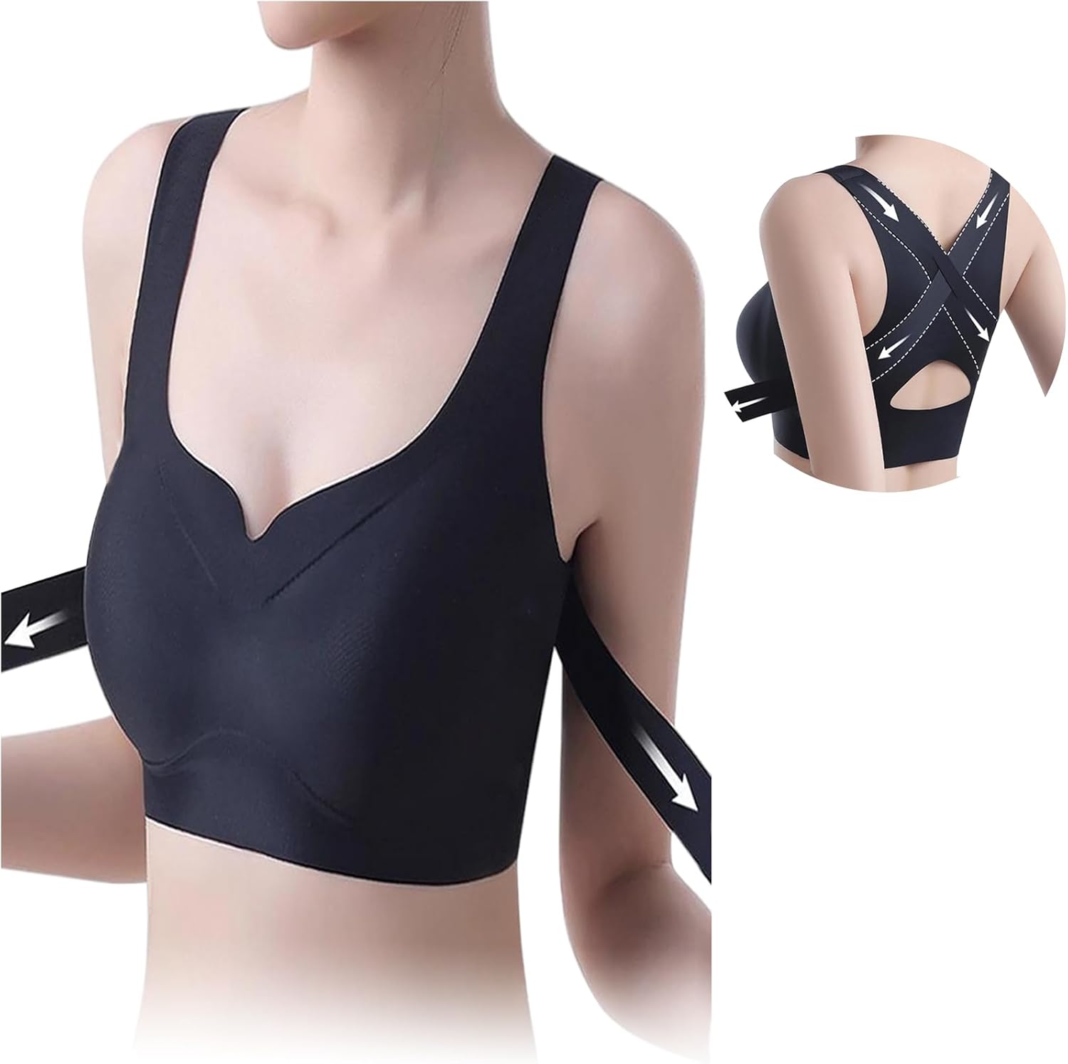 ナイトブラ 昼兼用 シームレス ノンワイヤー 姿勢矯正 育乳 脇高 補正下着 バストアップ 20～50代女性用 360体型補正 3D立体カップ