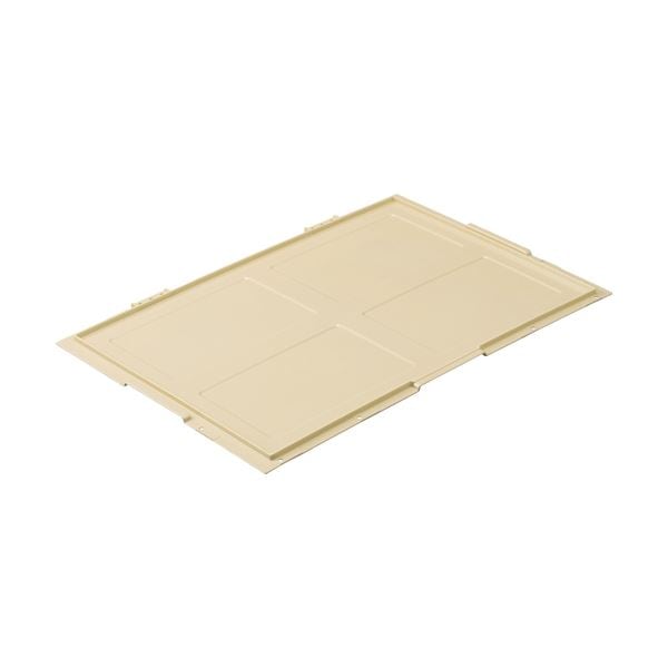 (まとめ) TANOSEE 折りたたみコンテナフタのみ 75L用 アイボリー 1枚 (×10セット)