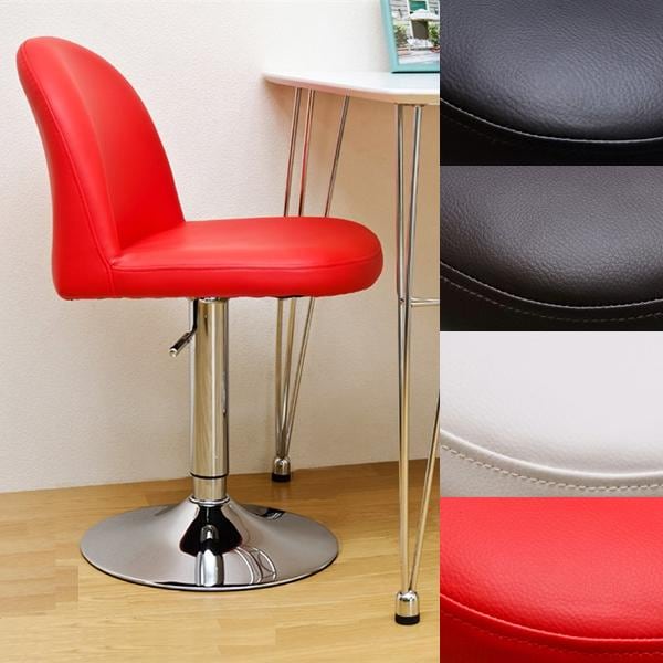 カウンターチェアー 回転 椅子 背もたれ スツール バーチェア 昇降 ダイニング おしゃれ ブラック 黒 ブラウン 茶色 ホワイト 白 レッド 赤
