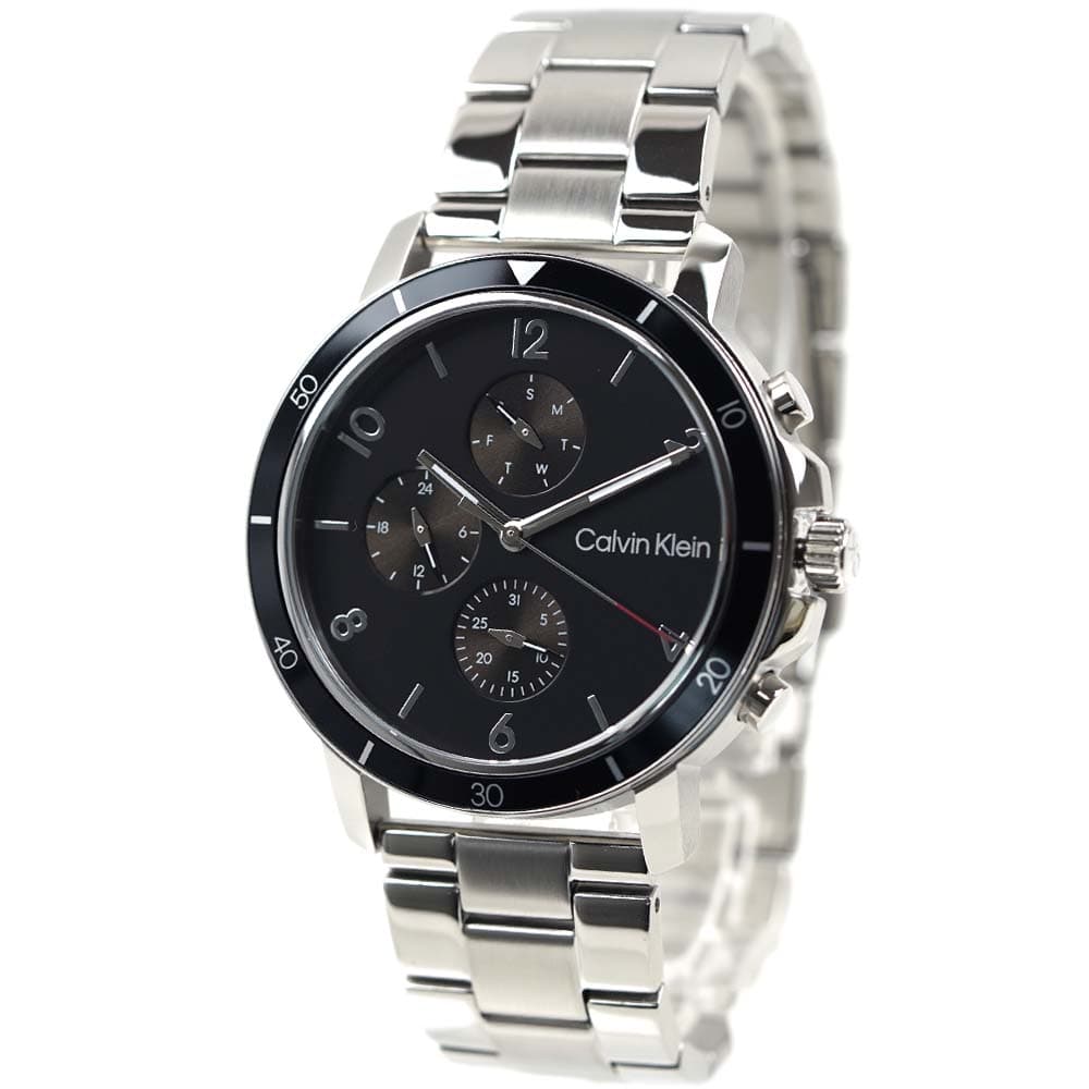 カルバンクライン 腕時計 メンズ 日付 曜日 カレンダー 24時間計 シルバー×ブラック Calvin Klein 25200067