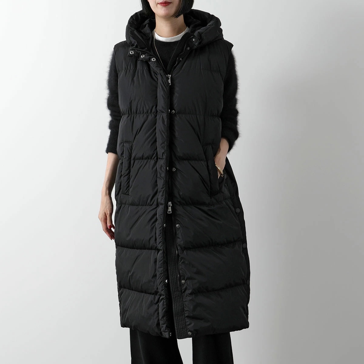 WEEKEND MAX MARA ウィークエンド マックスマーラ ダウンベスト ZIMINO ジミノ レディース ジレ フード付き ロング丈 ナイロン 004