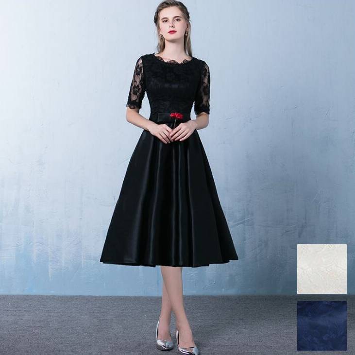 凄く人気がある パーティードレス 結婚式 二次会 ワンピース 結婚式 お呼ばれドレス ドレス 結婚式 お呼ばれ 結婚式 パーティードレス 袖あり 大きいサイズ 黒 レース ワンピース レース 結婚式