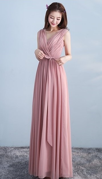 1971.シースルーフレアドレス（ピンクVネック）2019 春夏 sale 春夏 sale ワンピース フリル エレガント お呼ばれ パーティー 結婚式 披露宴 女子会 レストラン デート 100,000円