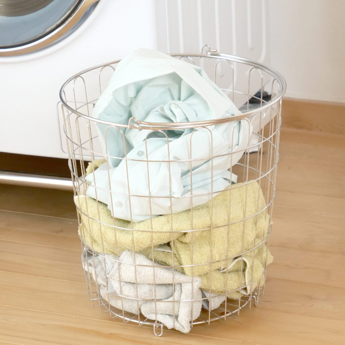 室内物干し ステンレス ランドリーバスケット 洗濯かご 洗濯カゴ 脱衣かご 脱衣カゴ バスケット 洗濯用品 ランドリー かご