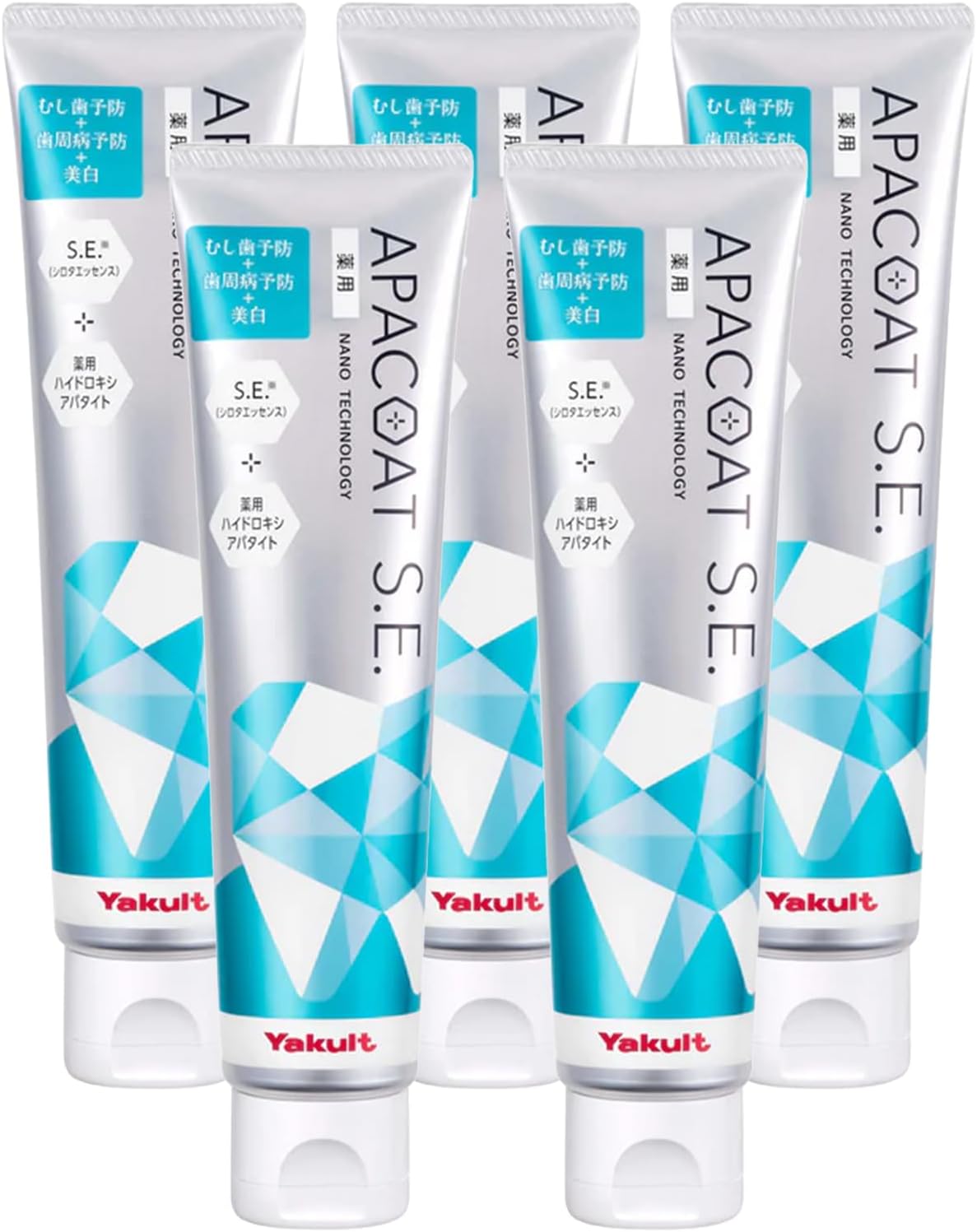 ヤクルト 歯磨き粉 アパコート SE 120g 5個 セット 薬用 歯周病 ホワイトニング ハミガキ 虫歯 口臭 予防 APACOAT