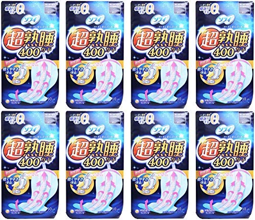 まとめ買いソフィ 超熟睡ガード 400 10枚(くるっとテープつき)生理用ナプキン 夜用×8個