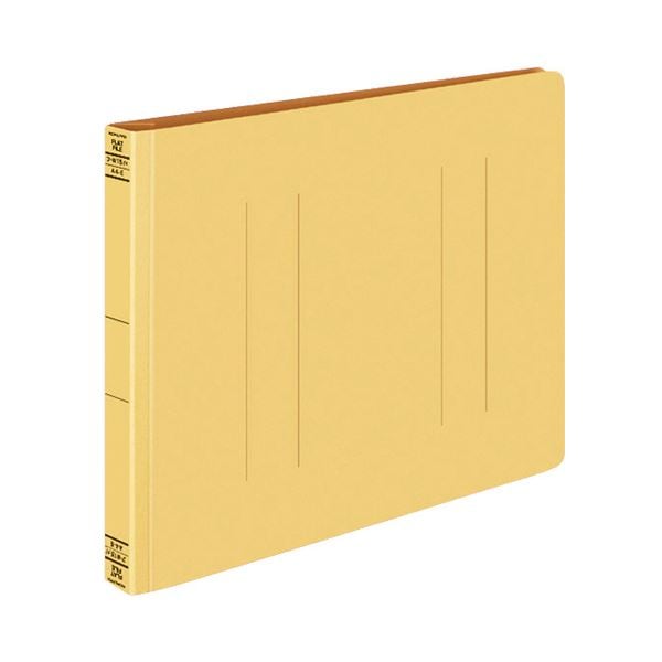 (まとめ) コクヨ フラットファイルW(厚とじ) A4ヨコ 250枚収容 背幅28mm 黄 フ-W15Y 1セット(10冊) (×5セット)
