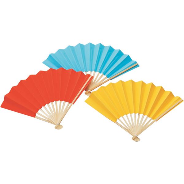 (まとめ)アーテック カラー扇子/せんす 柄：竹 ブルー(青) (×40セット)