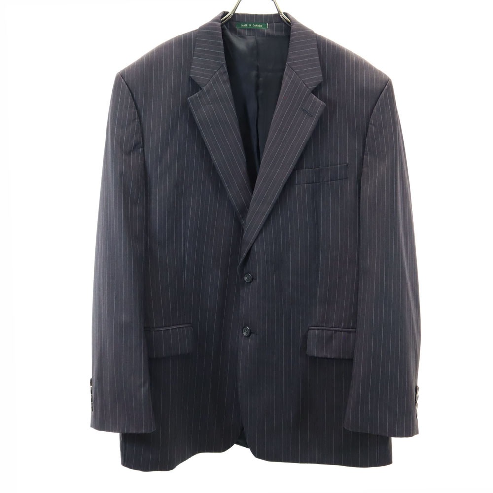 ローレンラルフローレン ストライプ 長袖 テーラードジャケット グレー系 LAUREN RALPH LAUREN カナダ製 メンズ