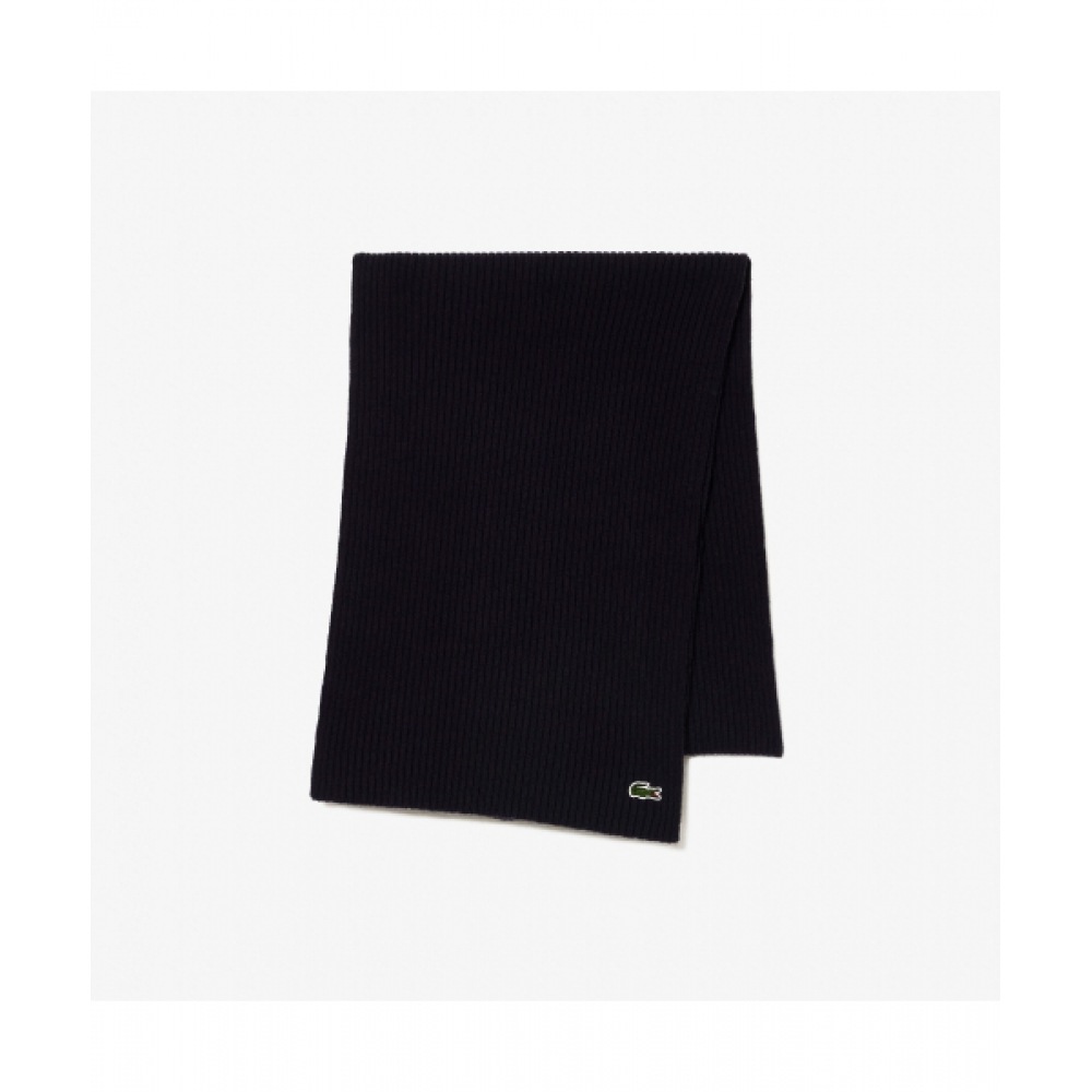 LACOSTE コモンウールリップティッシュマフラー [ネイビー]