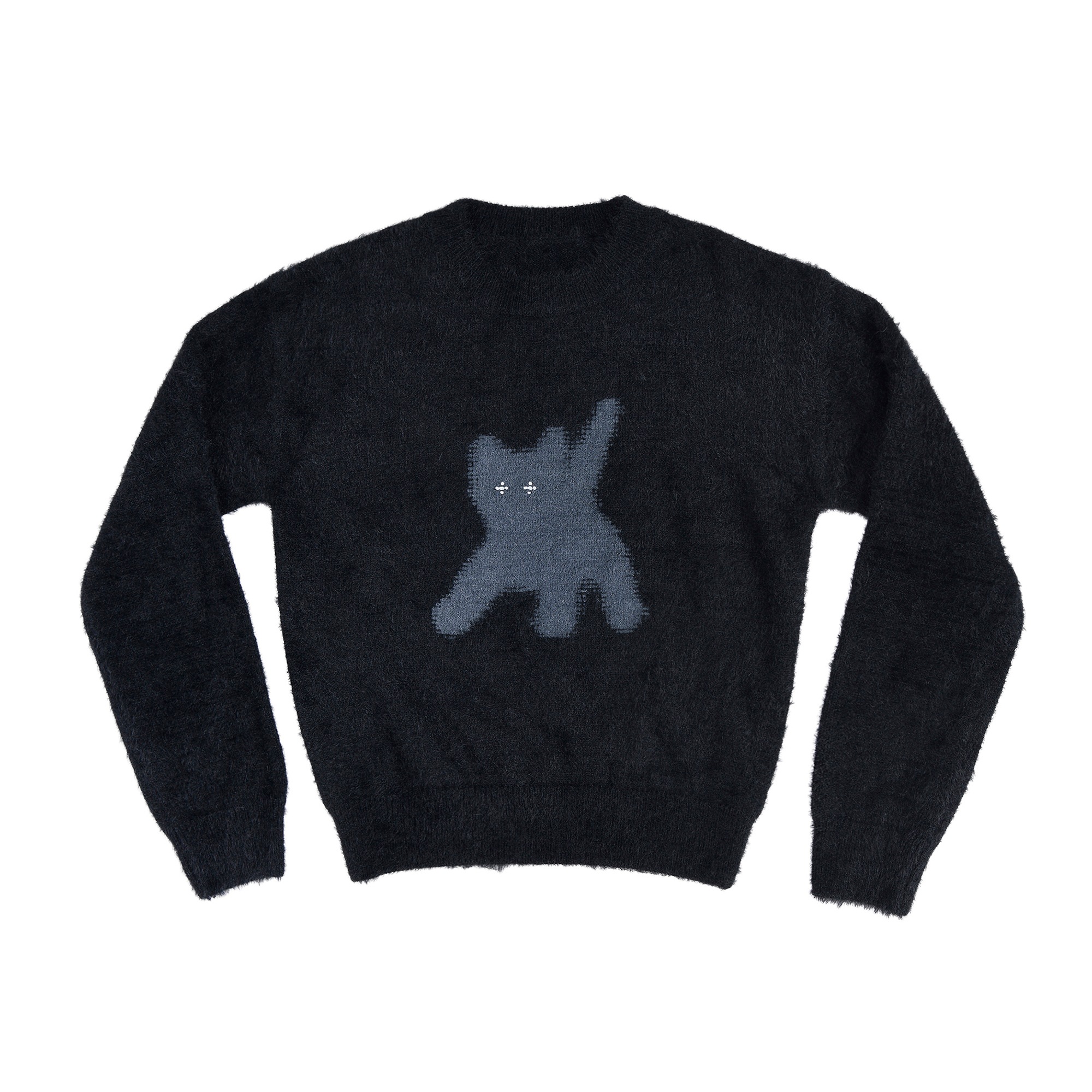 【aeae】 FLASHED CATS ANGORA KNIT : BLACK