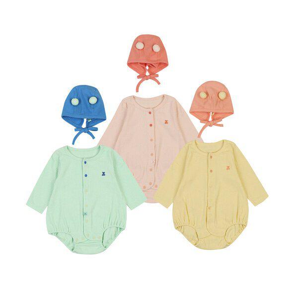[ザ・セントラル] 春の乳母車ボディスーツ(帽子)(YELLOW,L/CORAL,GREEN)_01T117508