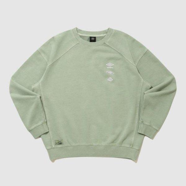 長袖Tシャツ TQT UQ121CFS11-BAS ウェイファインダー ガーメントダイイング トレーナー / BASIL GREEN