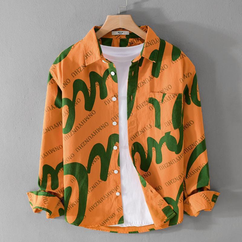シャツ メンズ 柄シャツ 半袖 トップス カジュアル 総柄 英字 開襟シャツ プリント 大きいサイズ 春 秋服