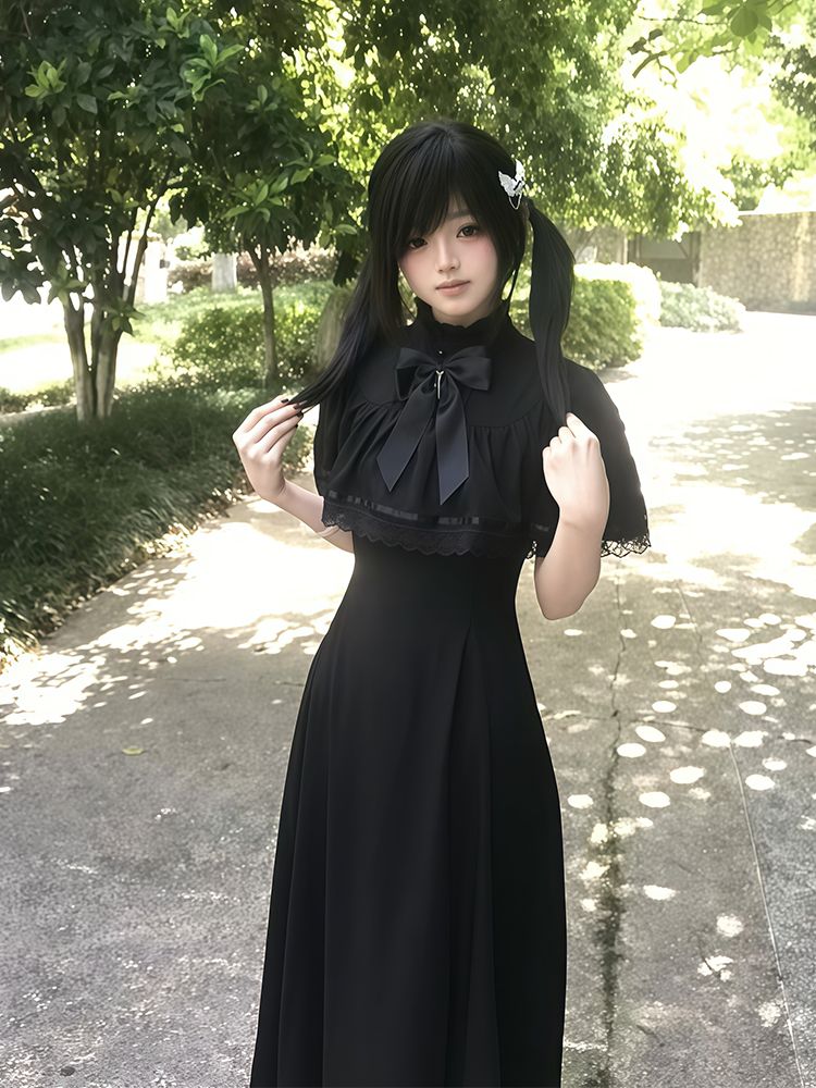 【急速発送】無.料 量産型地雷系ウエストレースマントロリータ女ゴシック風