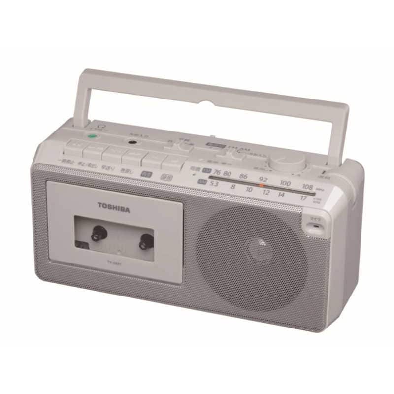 東芝 TOSHIBA ラジカセ グレー ワイドFM対応 TY-XKR1-H