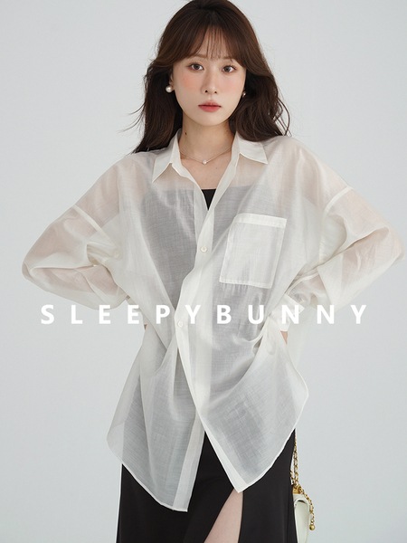 Sleepy Rabbit ルース 日焼け止め アイスシルク ソリッドカラー 長袖シャツ