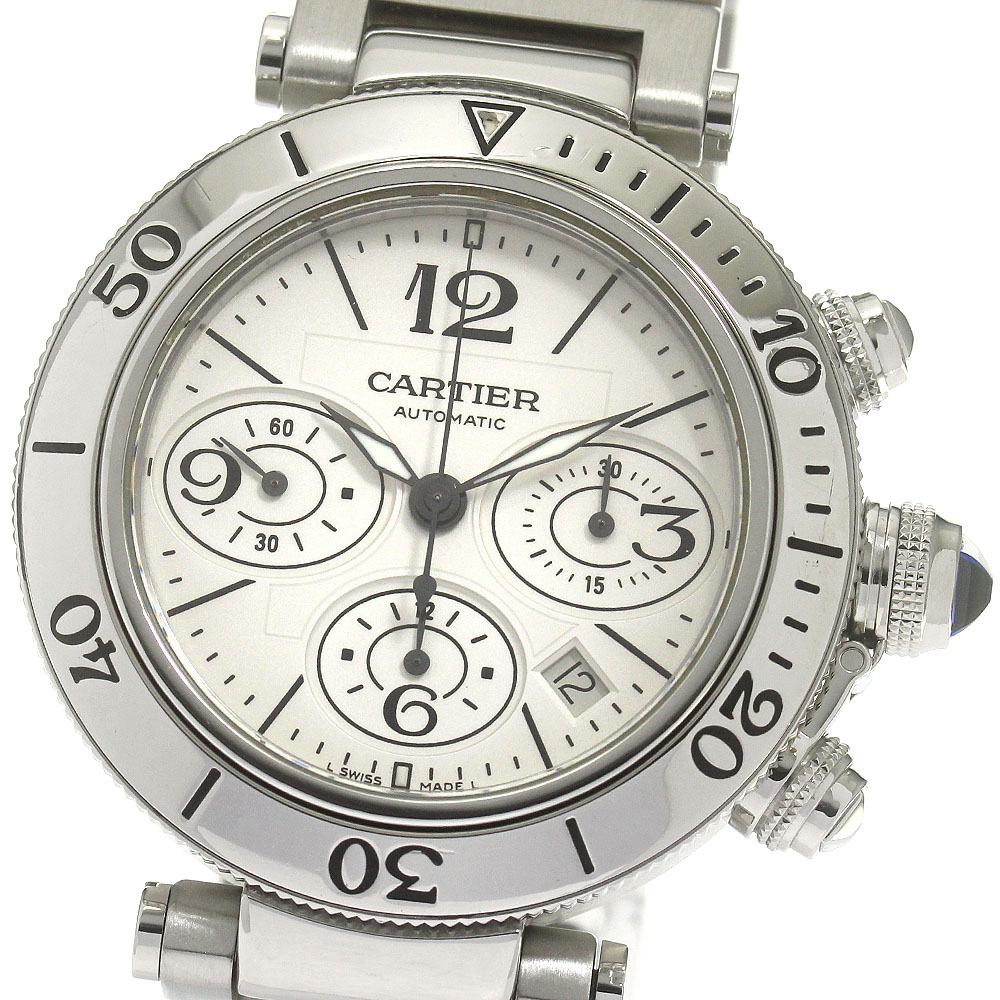 カルティエ CARTIER パシャシータイマー クロノグラフ 自動巻き メンズ _842521【中古】