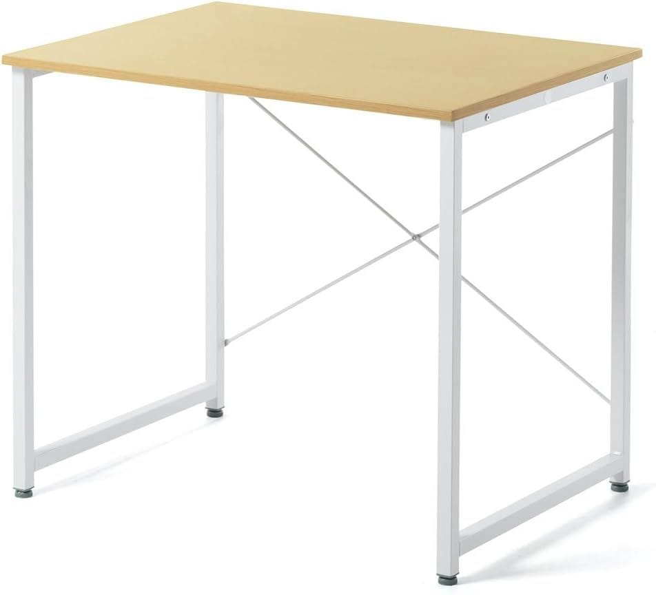 サンワダイレクト シンプルワークデスク 幅80cm×奥行60cm 組立簡単 モニターアーム対応 パソコンデスク ライトブラウン 100-DESKF002LBR 6,686円