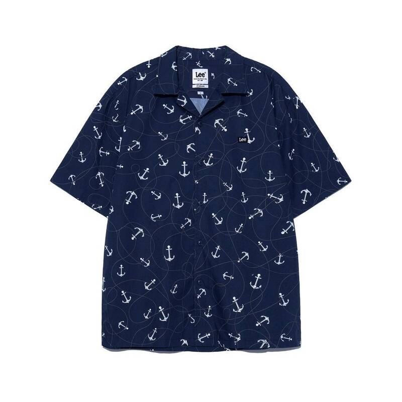 リー LEE アンカープリント半袖シャツ ネイビー LE2402SS11NA 399236