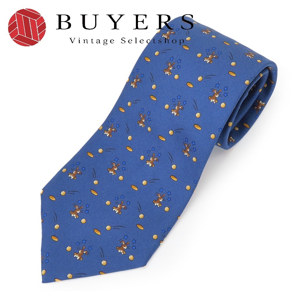 中古 ネクタイ シルク ネイビー オレンジ うさぎ スーツ アパレル メンズ 男性 11,000円