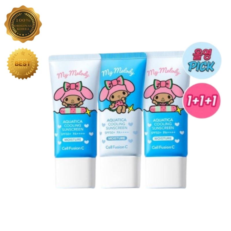 アクアティカクーリング日焼け止め35ml・1本＋1本＋1本・軽やかテクスチャー・マイメロディ限定・夏のUV対策に