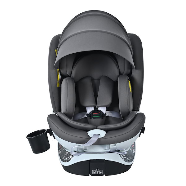 送料無料!!74【サポートレッグ】【片手で回転】 新安全基準R129適合 チャイルドシート ISOFIX 360度回転 0-12歳頃 40～150cm キャノピー付き ジュニアシート 長く使える 洗え