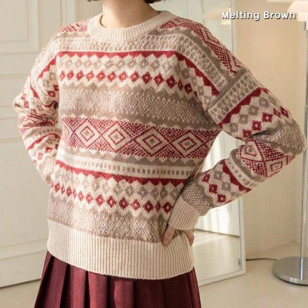 女性用セーター ノルディック 長袖ニット MJ26 4,994円