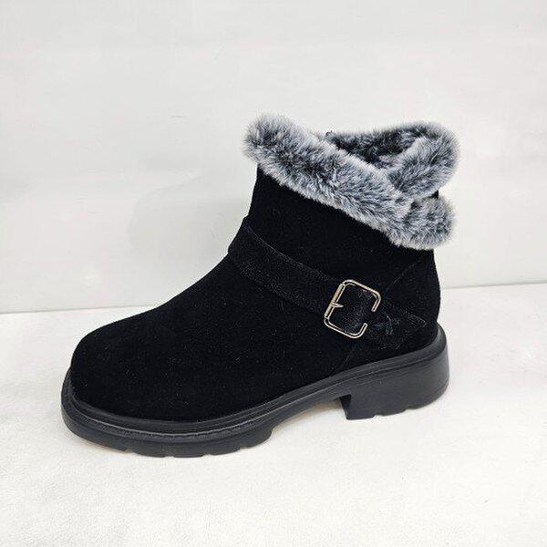 女性用 履き心地の良い軽量スエードファーアンクルブーツPFDWBS869_JK 23,271円