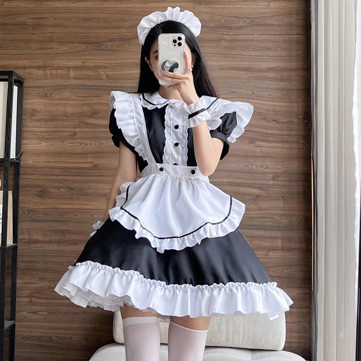 メイドメイド衣装日韩メイドコスプレレストラン制服レースメイド半袖メイド