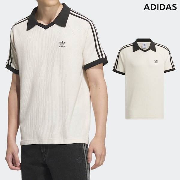 adidas ワッフル ポロシャツ アディダス オリジナルス ワッフル ニット ポロシャツ