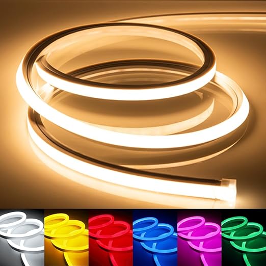 LEDテープライト 100V EL蛍光チューブ管 高輝度 屋外 防水 室内 LEDライト ネオンライト 切断可能 折り曲げ自在 間接照明 配線不要 プラグアンドプレイ電球色