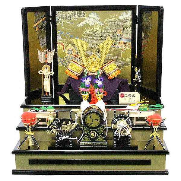 五月人形用 前飾り 京三宝 七寸 菖蒲 ちまき 柏餅 徳利 三台飾 正絹 五