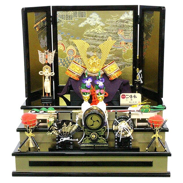 五月人形 5月人形 兜 平飾り 三段 新作 秀光 限定品 特選 目玉商品 豪華 贅沢 人気 ランキング お買い得 元気 端午の節句 コンパクト 柏餅 粽　三台揃　菖蒲　初節句　P91088