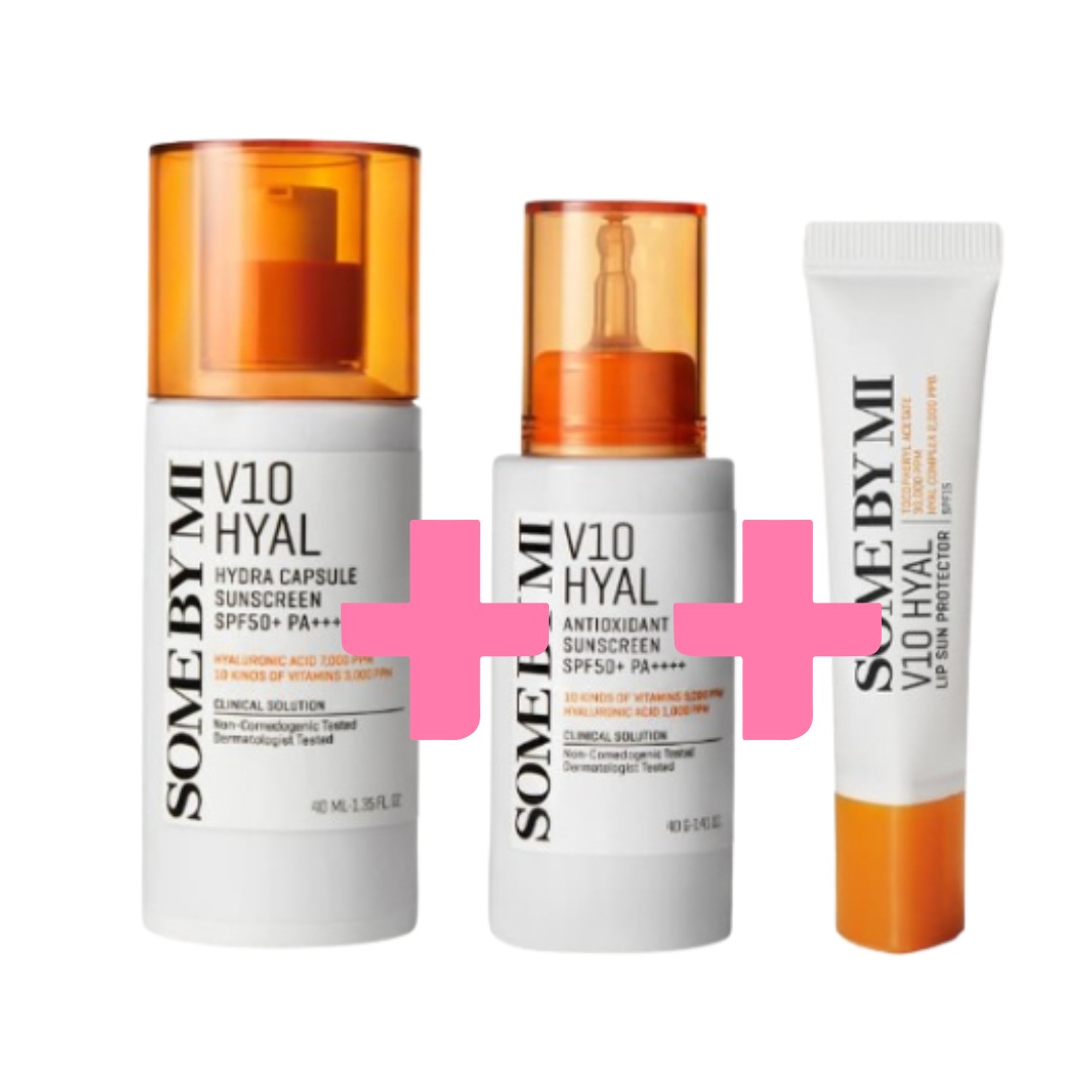 【公式/韓国正品/新商品] Vテン ヒアル オールケア 3点 SET/ V10 サンスクリーン 日焼け止め UVクリーム +V10 ヒアル リップ サン プロテクター 7 ml