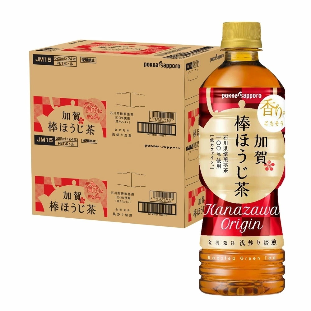 【送料無料】ポッカサッポロ 加賀棒ほうじ茶 525ml2ケース/48本