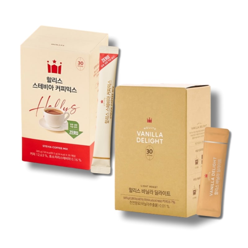 【人気セット】ステビア 糖類ゼロ コーヒーミックス 9.5g×30スティック+バニラ デライト 19.5g×30スティック