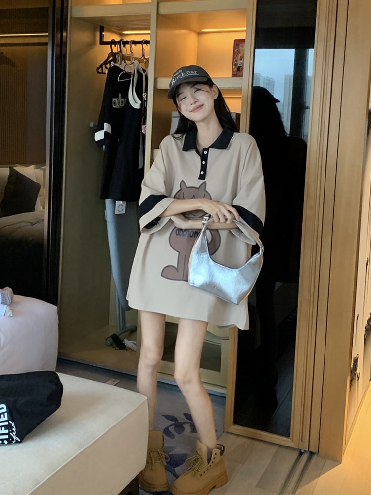 レディース トップス ポロシャツ 半袖 袖あり 襟付き 大人可愛い シンプル カジュアル おしゃれ アジアン こなれ感 ラフ スポーティー 個性的 無地 プリント 春 夏 秋 ロングシーズン 10代