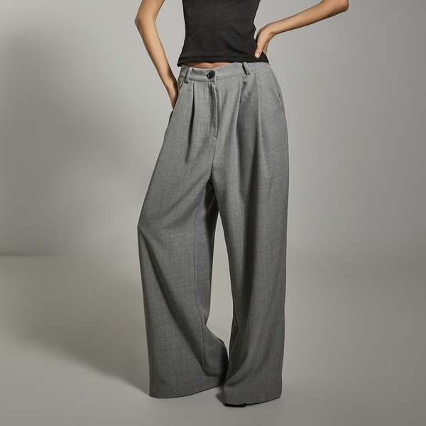 P3476 ピンタック スラックス