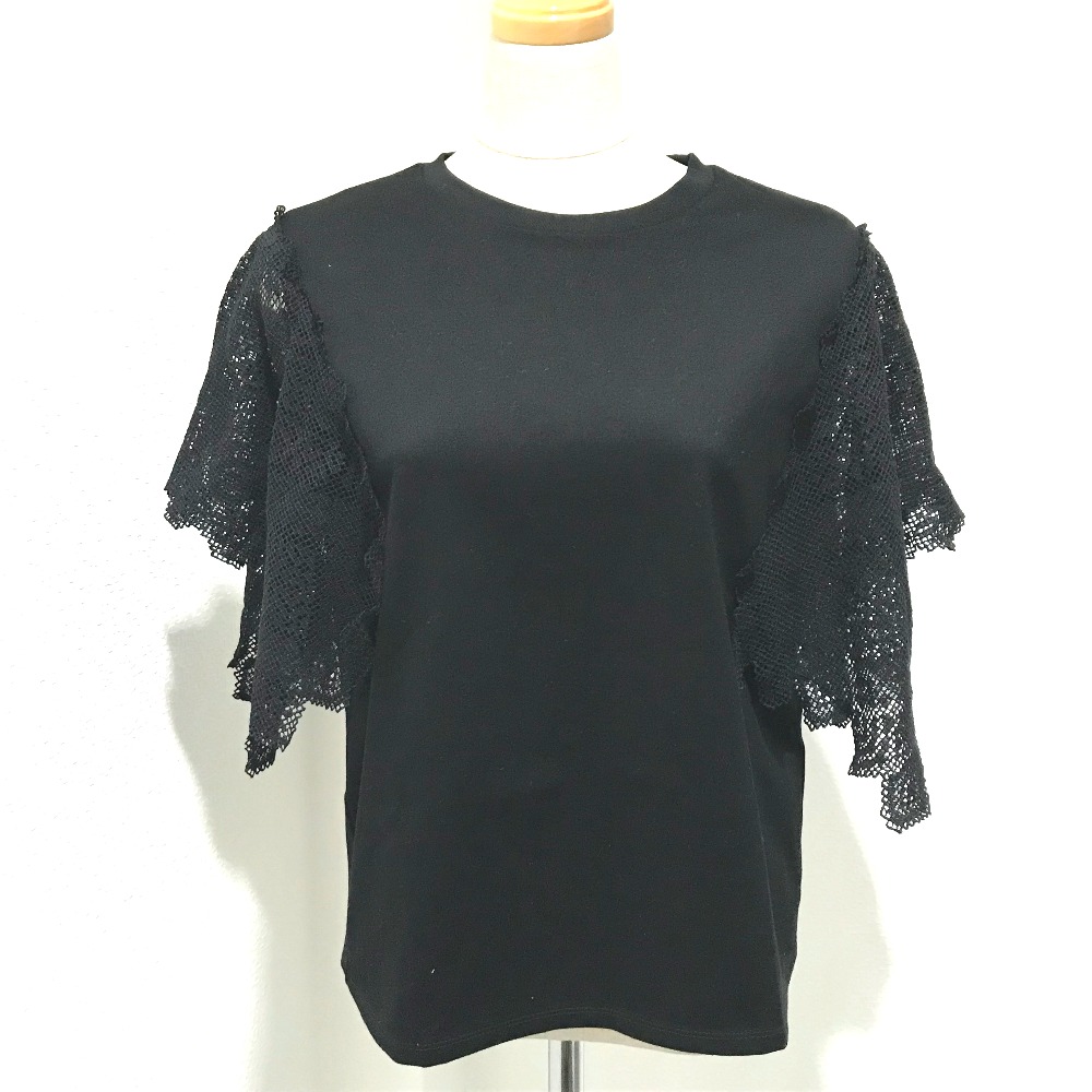 LE CIEL BLEU ルシェルブルー ブラウス 21S62411 レース パネル スリーブ ブラック