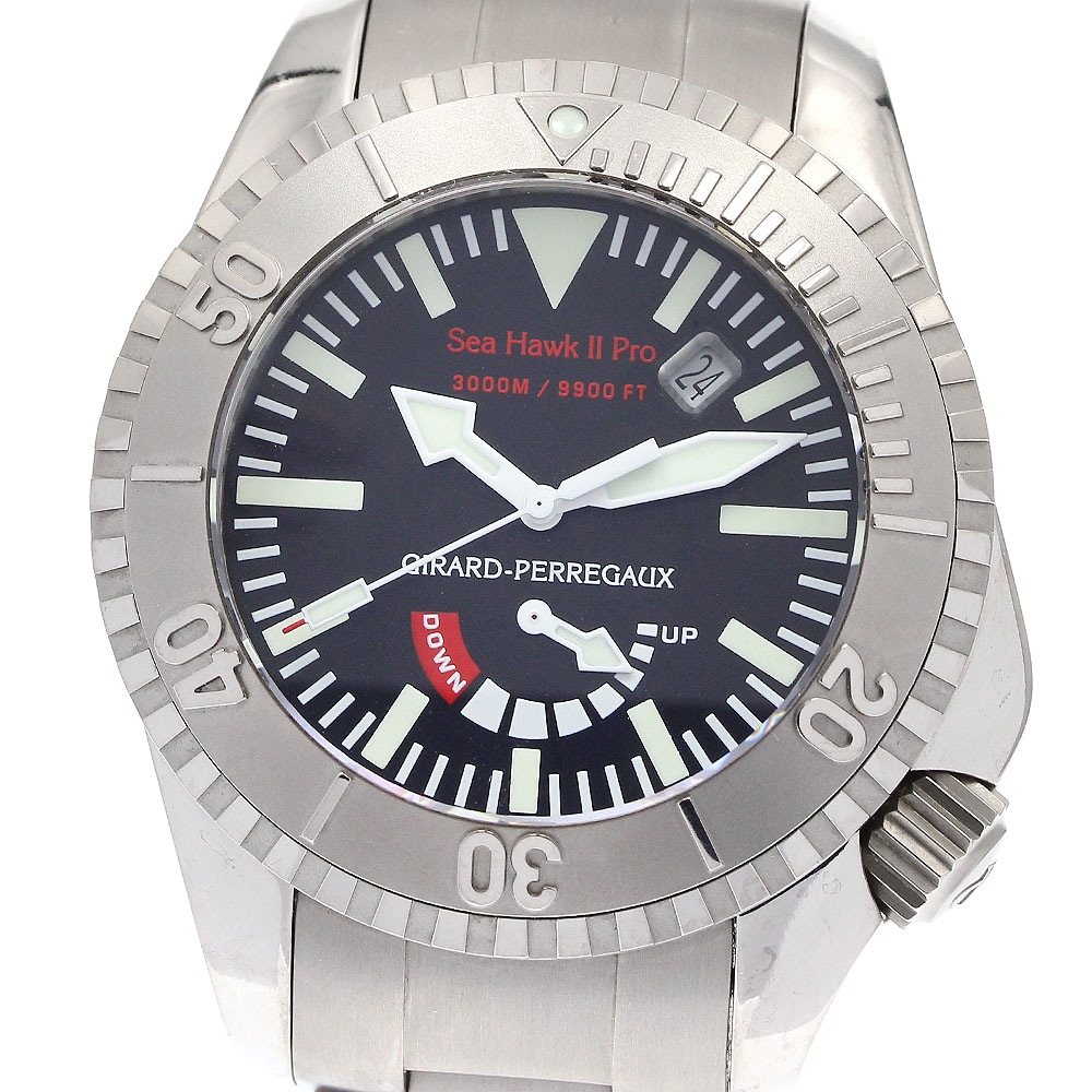 ジラール・ペルゴ GIRARD PERREGAUX 49941-21-631-1 シーホーク2 プロ デイト 自動巻き メンズ 保証書付き_908418【中古】
