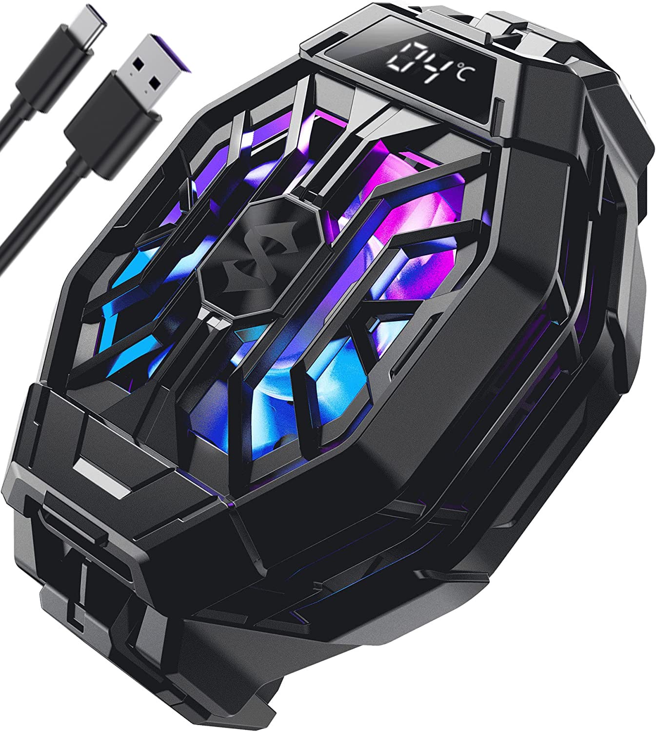 冷却ファン スマホ Black Shark FunCooler 2 Pro ペルチェ素子 クーラー LED温度表示 スリープタイマー/ライティング/ファンの速度の設定 静音 冷却ファン