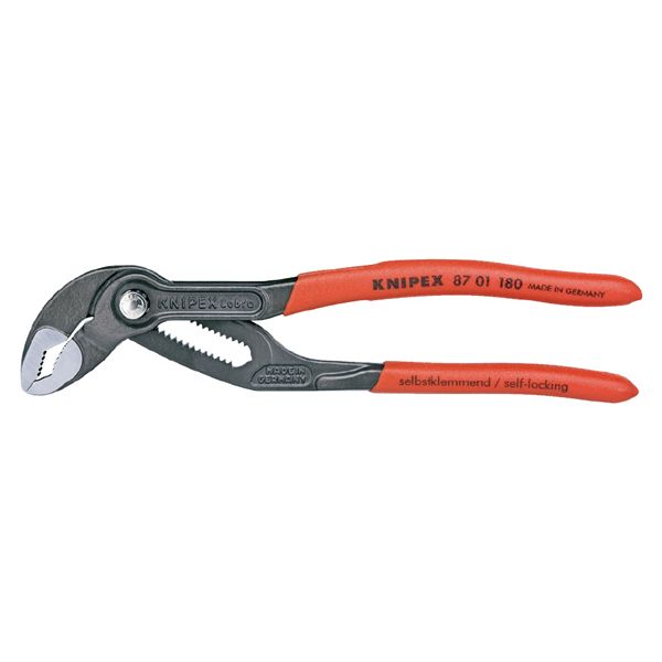 KNIPEX クニペックス コブラ ウォーターポンププライヤー 滑り止めプラスチックコーティング 全長180mm 8701-180 工具 ツール