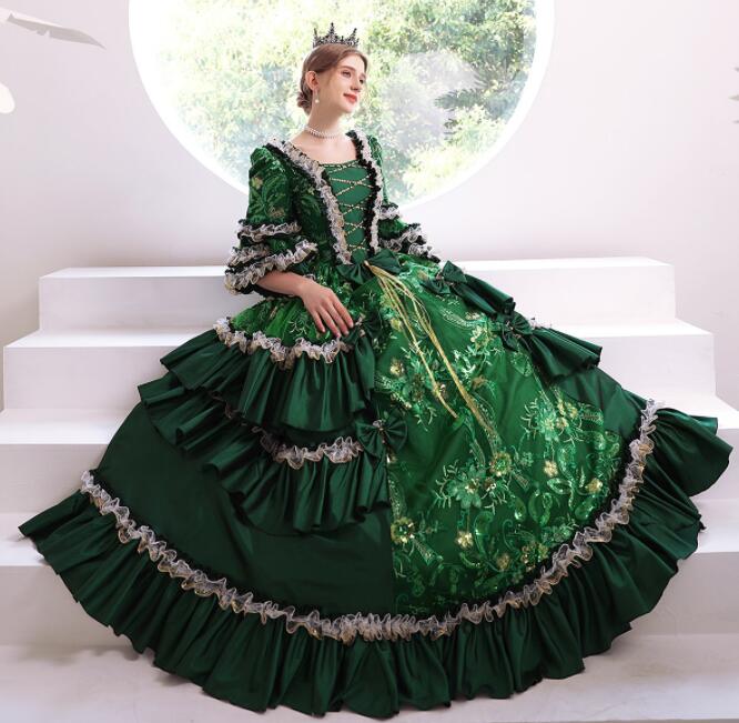 『目玉新商品』ステージ 舞台 王族服 華やか 演奏会 ジュリエット 舞踏会 ワンピース 貴婦人 中世貴族風 ドレス パーティードレス プリンセスライン 学園祭 貴族ドレス お姫様ドレス 宮廷 礼服 ロ