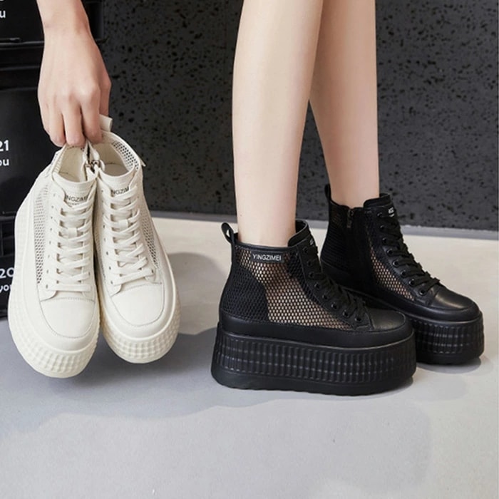 厚底スニーカー 8cm 身長アップ レディース 厚底シューズ シークレットシューズ ダッドスニーカー インヒールスニーカー 運動靴 スポーツシューズ ウォーキングシューズ ハイカット きれいめ 脚長効