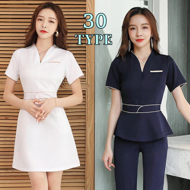 ユニフォーム エステ サロン通勤 レディース 女性 制服おしゃれ 半袖 七分袖 ジャケット 上下セット セットアップ エステ制服 美容師 マッサージ師 6 5,202円
