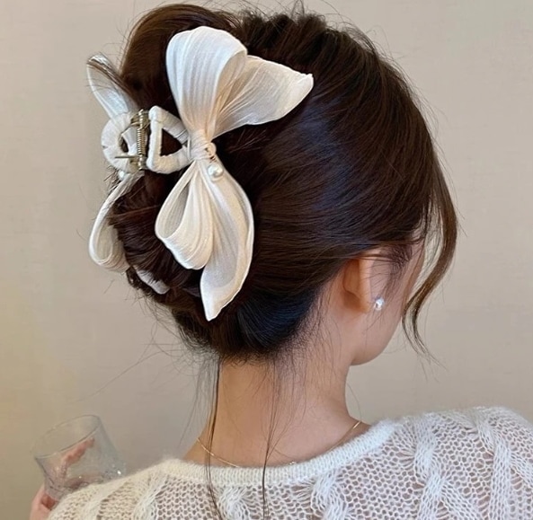 韓国ファッション 新作 夏 シンプル フレンチ 蝶結び 大きいサイズ ヘアクリップ ヘアアクセサリー シンプル 可愛