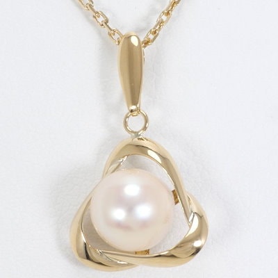 ネックレス K18 18金 YG イエローゴールド パール 総重量約1.4g 約40cm