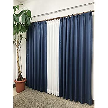 品番2657 4枚組カーテン (ネイビー， 巾100cmx丈135cm 4枚組)