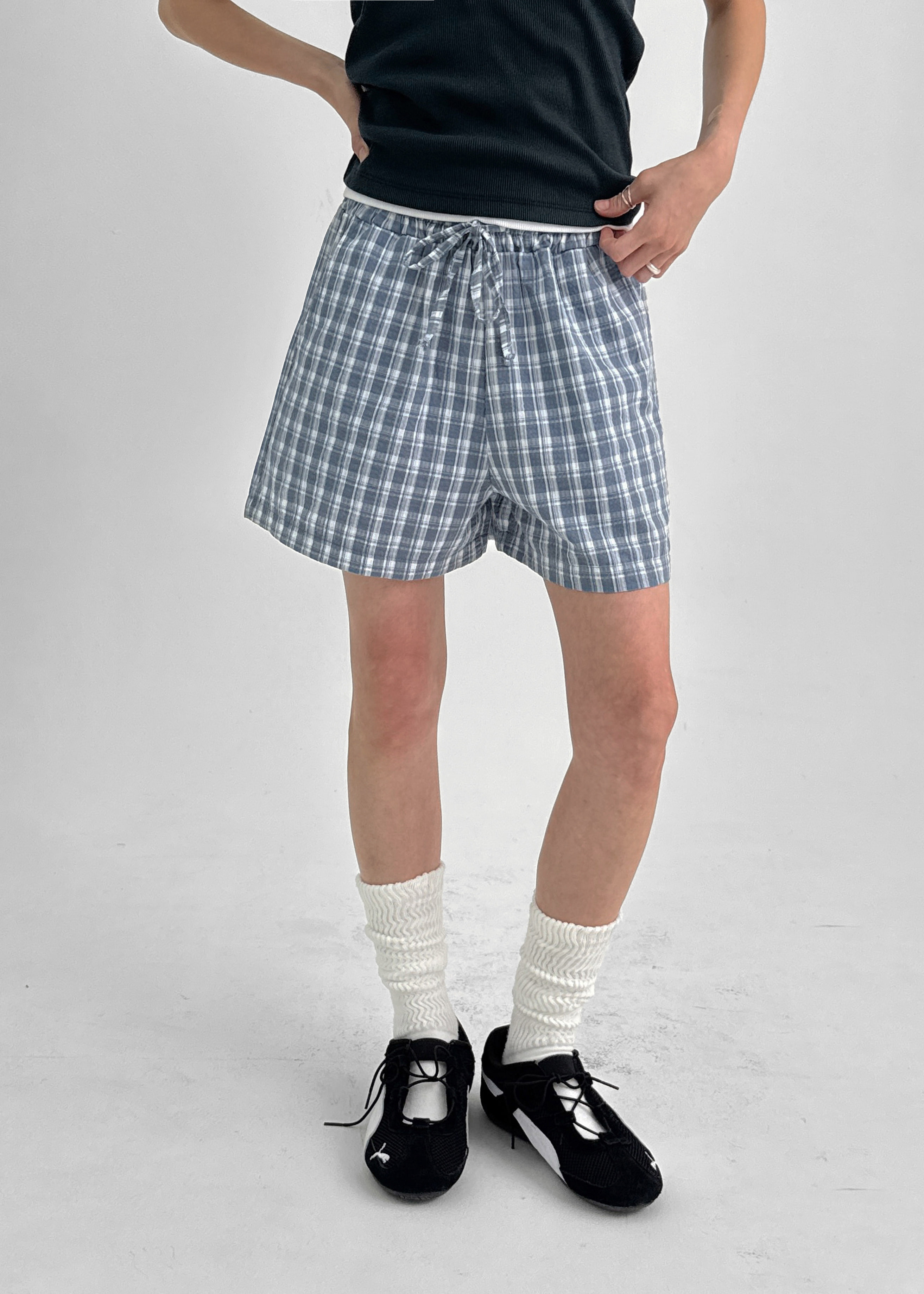 クールキャットチェックバンディングショートパンツ